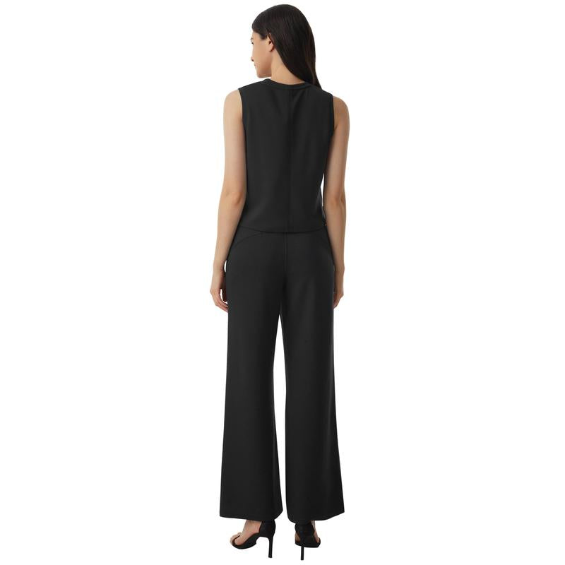 AFITNE Women'S 2 Piece Outfits Air Essentials Sleeveless Tank Crop Top Wide Leg Sweatpants Lounge Set 2024 Tracksuit