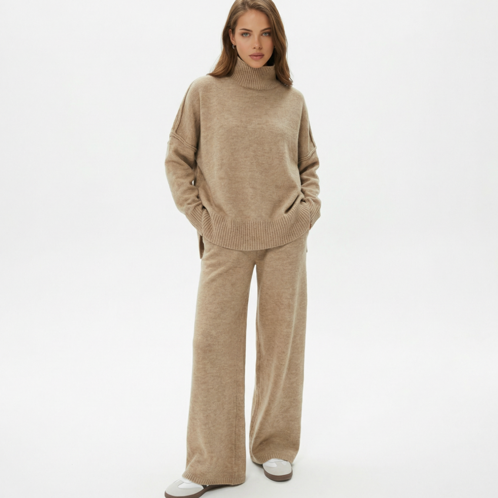 Turtleneck & Knit Pants Outfit Set - $149