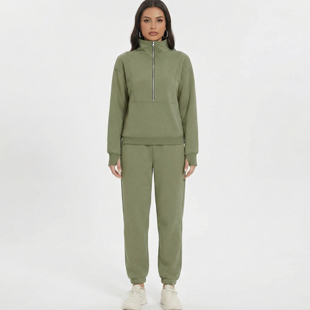 Luxe Half-Zip Pullover & Sweatpants Two-Piece Set - $109